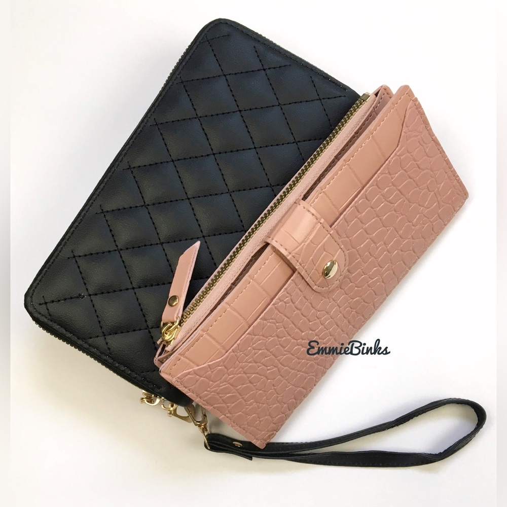 New Pair of Boutique Vegan Leather Wallets / Billfold Wallet Purse Wristlet
